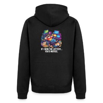 Funny If I Won The Lottery You’d Notice Yacht boat - Unisex Premium Bio Zip Hoodie - Schwarz - Hinten - Nico (187cm)