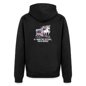 Funny If I Won The Lottery You’d Notice Yacht boat - Unisex Premium Bio Zip Hoodie - Schwarz - Hinten - Nico (187cm)