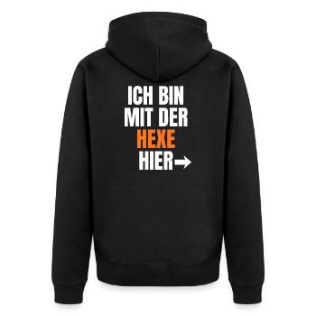 Je suis avec la sorcière ici - Veste à capuche bio Premium Unisexe - noir - Dos - Nico (187cm)