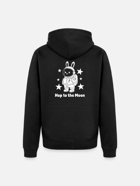 Moonhopper Bunny en combinaison spatiale - Veste à capuche bio Premium Unisexe - noir