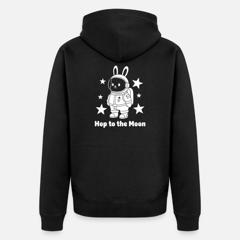 Moonhopper Bunny en combinaison spatiale - Veste à capuche bio Premium Unisexe - noir