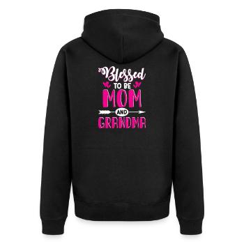 Cadeau de grand-mère Cadeaux de Noël Grand-mère - Veste à capuche bio Premium Unisexe - noir - Dos - Nico (187cm)