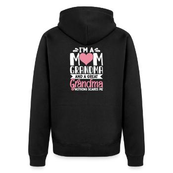 Cadeau de grand-mère Cadeaux de Noël Grand-mère - Veste à capuche bio Premium Unisexe - noir - Dos - Nico (187cm)