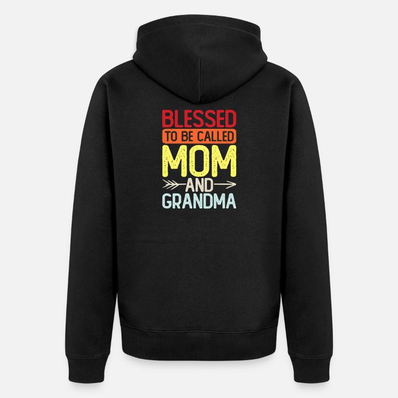 Oma Geschenk Weihnachtsgeschenke Großmutter  - Unisex Premium Bio Zip Hoodie - Schwarz