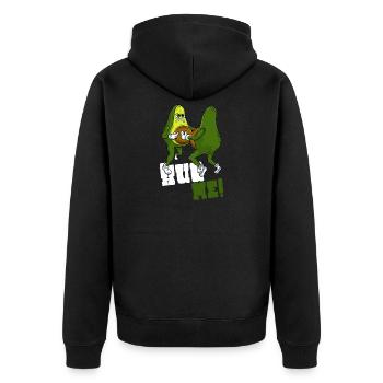Avocado Hug - Unisex Premium Organic Zip Hoodie - black - Back - Nico (187cm)