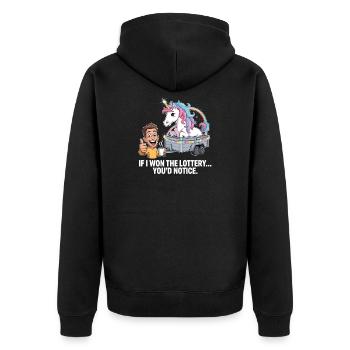 Funny If I Won The Lottery You'd Notice Yacht boat - Unisex Premium Organic Zip Hoodie - black - Back - Nico (187cm)
