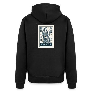 Virgo Star Sign - Astrology - Unisex Premium Organic Zip Hoodie - black - Back - Nico (187cm)