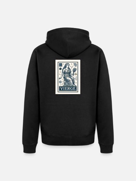 Virgo Star Sign - Astrology - Unisex Premium Organic Zip Hoodie - black