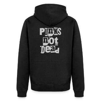 Punks Not Dead Grunge Typographie - Veste à capuche bio Premium Unisexe - noir - Dos - Nico (187cm)