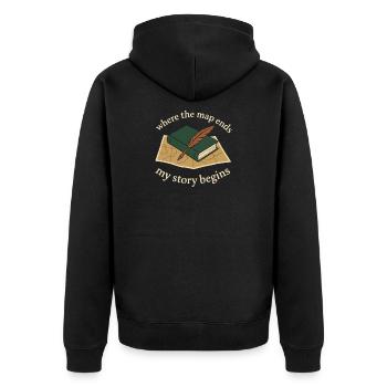 Booktok Fantasy Bookish Humor Geschenk Für - Unisex Premium Bio Zip Hoodie - Schwarz - Hinten - Nico (187cm)