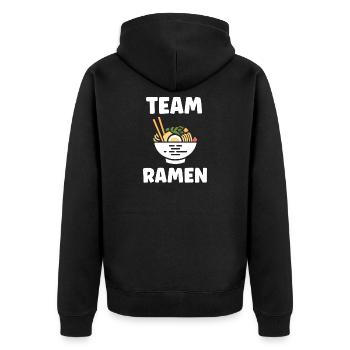 Team Ramen Illustration Bol Coloré - Veste à capuche bio Premium Unisexe - noir - Dos - Nico (187cm)