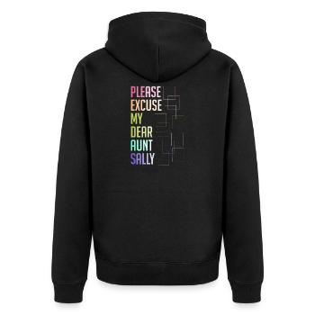 Professeur de mathématiques Dire Professeur de mathématiques drôle - Veste à capuche bio Premium Unisexe - noir - Dos - Nico (187cm)