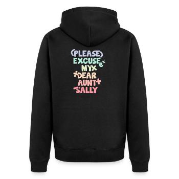 Dicton mathématique amusant Professeur de mathématiques - Veste à capuche bio Premium Unisexe - noir - Dos - Nico (187cm)