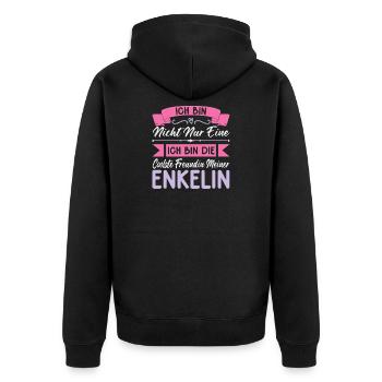 I'm not just a coolest friend, granddaughter - Unisex Premium Organic Zip Hoodie - black - Back - Nico (187cm)