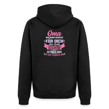Mamie, nous avons essayé le meilleur cadeau pour toi - Veste à capuche bio Premium Unisexe - noir - Dos - Nico (187cm)