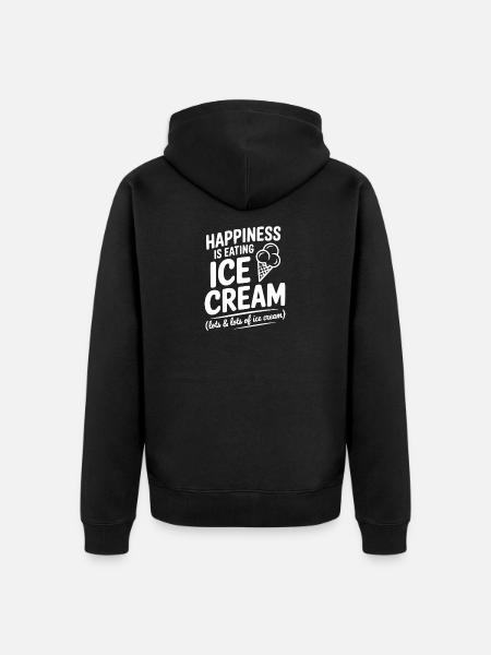 Happiness is Eating Cream - Unisex Premium Organic Zip Hoodie - black