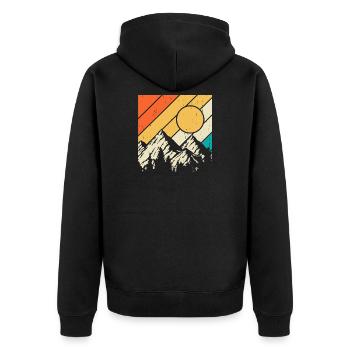 Wandern Wanderer Bergsteiger Geschenk - Unisex Premium Bio Zip Hoodie - Schwarz - Hinten - Nico (187cm)