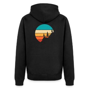 Wandern Wanderer Bergsteiger Geschenk - Unisex Premium Bio Zip Hoodie - Schwarz - Hinten - Nico (187cm)