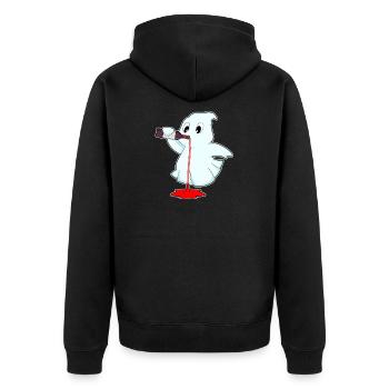 Spirit Bottle of Red Wine - Unisex Premium Organic Zip Hoodie - black - Back - Nico (187cm)