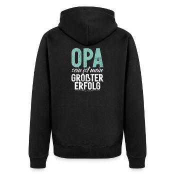 Being a grandpa is my greatest success Father's Day - Unisex Premium Organic Zip Hoodie - black - Back - Nico (187cm)
