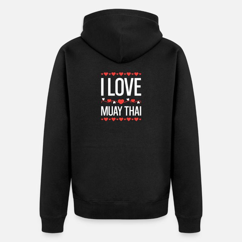 J’adore le Muay Thai - Veste à capuche bio Premium Unisexe - noir
