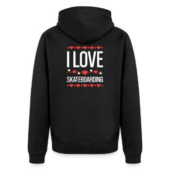 J’adore le skateboard - Veste à capuche bio Premium Unisexe - noir - Dos - Nico (187cm)