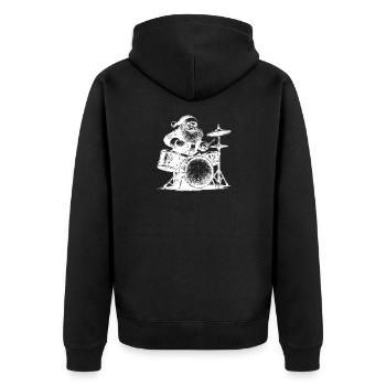 Musik Weihnachten Mann Trommeln Weihnachten - Unisex Premium Bio Zip Hoodie - Schwarz - Hinten - Nico (187cm)