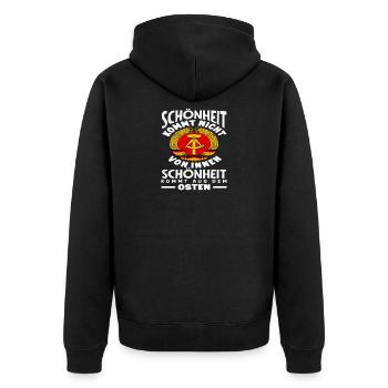 La beauté vient de la RDA d’Ossi Spruch - Veste à capuche bio Premium Unisexe - noir - Dos - Nico (187cm)