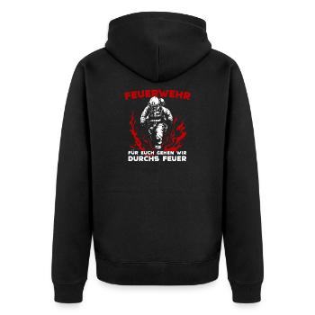 Pompiers - nous nous occupons du feu pour vous - Veste à capuche bio Premium Unisexe - noir - Dos - Nico (187cm)
