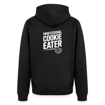 Professional Cookie Eater - Unisex Premium Organic Zip Hoodie - black - Back - Nico (187cm)