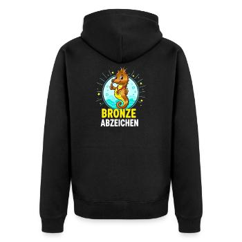 Insigne de bronze Cours de natation réussi - Veste à capuche bio Premium Unisexe - noir - Dos - Nico (187cm)