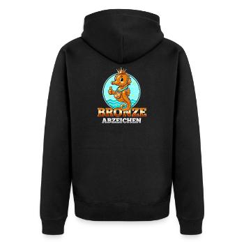 Cours de natation Seahorse Bronze Badge - Veste à capuche bio Premium Unisexe - noir - Dos - Nico (187cm)