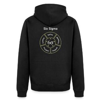 Six Sigma Process Define Measure - Unisex Premium Organic Zip Hoodie - black - Back - Nico (187cm)