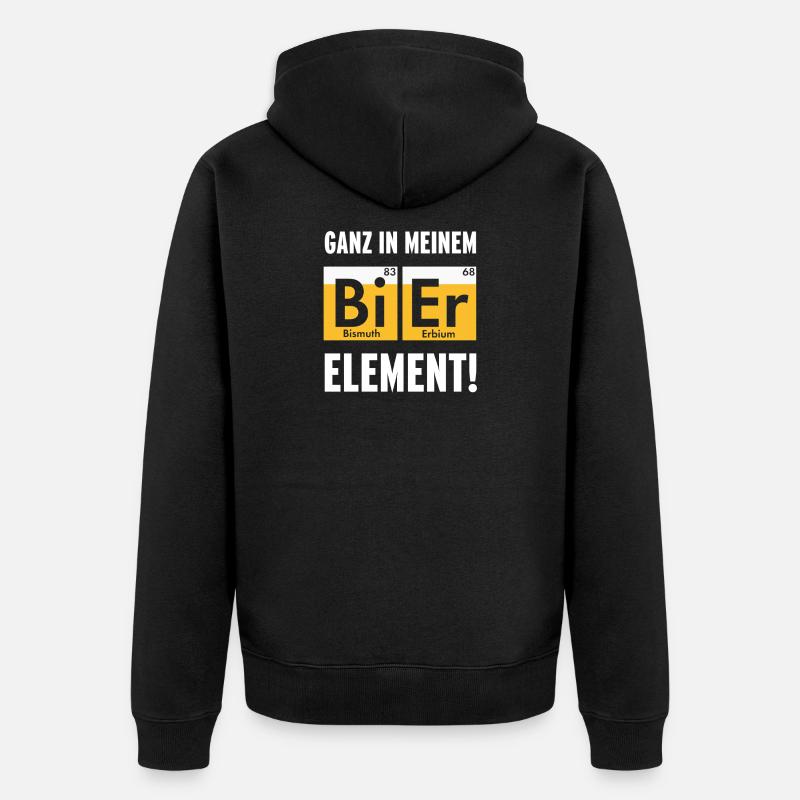 Ganz in meinem Bier Element - Unisex Premium Bio Zip Hoodie - Schwarz