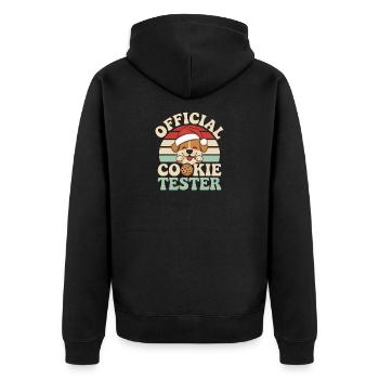 Chien de Noël Humour - Veste à capuche bio Premium Unisexe - noir - Dos - Nico (187cm)