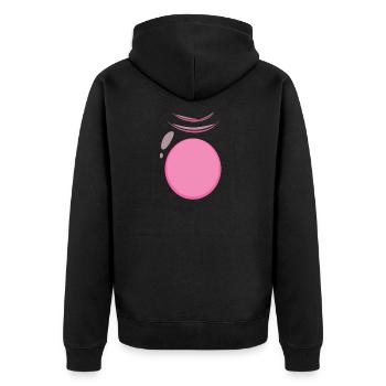 Schweinebauch faul DIY Kostüm Lustiges Tier Halloween - Unisex Premium Bio Zip Hoodie - Schwarz - Hinten - Nico (187cm)