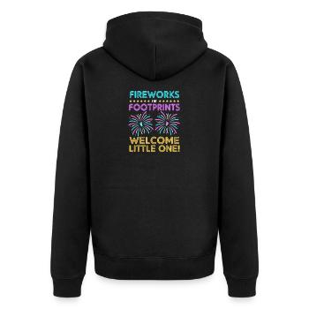 Gender Reveal Neues Jahr - Unisex Premium Bio Zip Hoodie - Schwarz - Hinten - Nico (187cm)