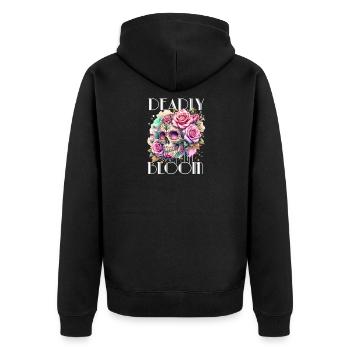 Fleurs Crâne Beauté Floraison - Veste à capuche bio Premium Unisexe - noir - Dos - Nico (187cm)
