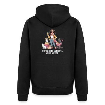 Funny If I Won The Lottery You’d Notice Yacht boat - Unisex Premium Bio Zip Hoodie - Schwarz - Hinten - Nico (187cm)