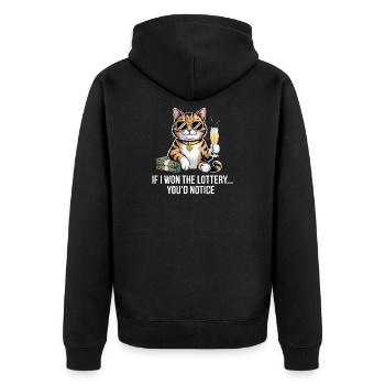 Funny If I Won The Lottery You’d Notice Yacht boat - Unisex Premium Bio Zip Hoodie - Schwarz - Hinten - Nico (187cm)