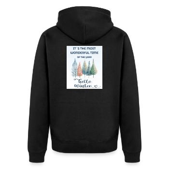 It’s the Most Wonderful Time of the Year – Winter - Unisex Premium Bio Zip Hoodie - Schwarz - Hinten - Nico (187cm)