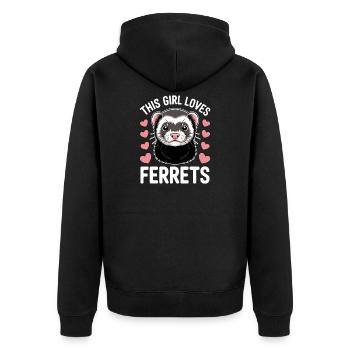 Ferret Saying Funny Ferret Gift - Unisex Premium Organic Zip Hoodie - black - Back - Nico (187cm)
