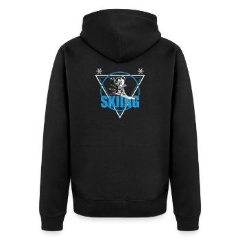 Retro Skiing Vintage Winter Sports - Unisex Premium Organic Zip Hoodie - black - Back - Nico (187cm)