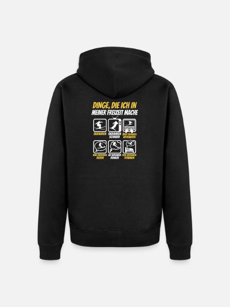 Skiing Skier Ski Winter Sports Funny - Unisex Premium Organic Zip Hoodie - black