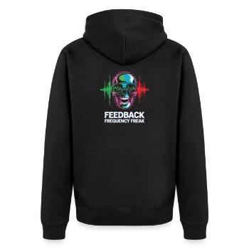 Fréquence de rétroaction Freak Musique punk rock - Veste à capuche bio Premium Unisexe - noir - Dos - Nico (187cm)