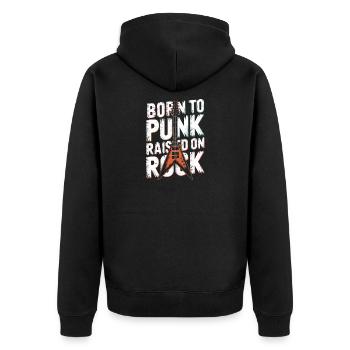 Né pour le punk élevé dans le rock Musique punk rock - Veste à capuche bio Premium Unisexe - noir - Dos - Nico (187cm)