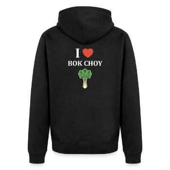J Adore Bok Choy Graphique - Veste à capuche bio Premium Unisexe - noir - Dos - Nico (187cm)