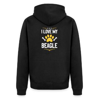 I love my Beagle - Unisex Premium Organic Zip Hoodie - black - Back - Nico (187cm)