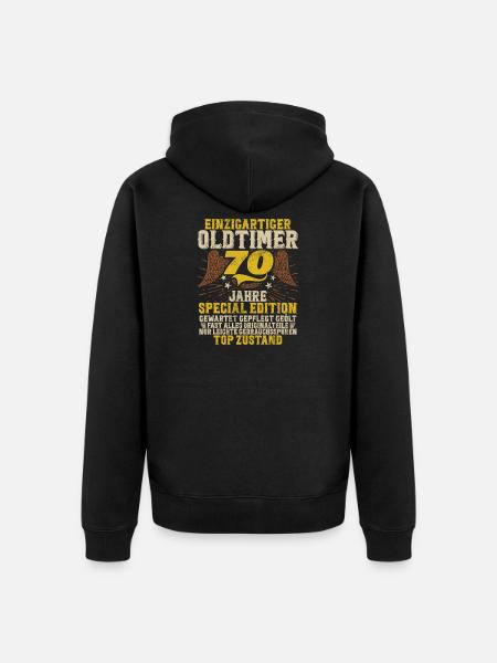 70 Years Unique Classic 70th Birthday - Unisex Premium Organic Zip Hoodie - black