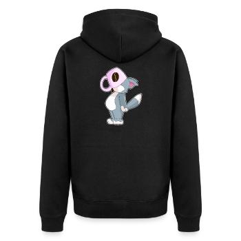 Cat Coffee Mug - Unisex Premium Organic Zip Hoodie - black - Back - Nico (187cm)